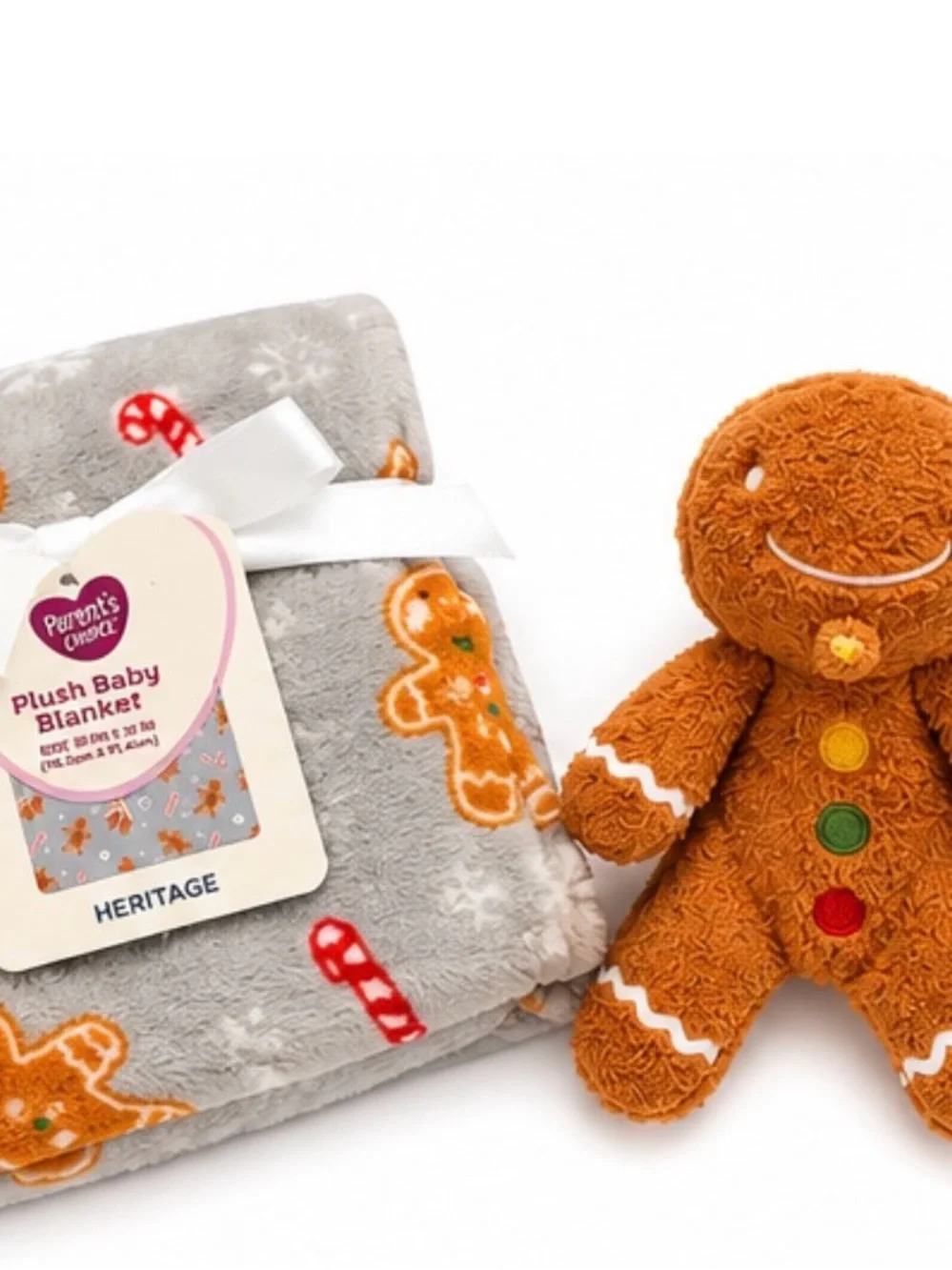 NWT Heritage Gingerbread Baby Blanket & Plush Doll Set | Christmas Holiday Gift